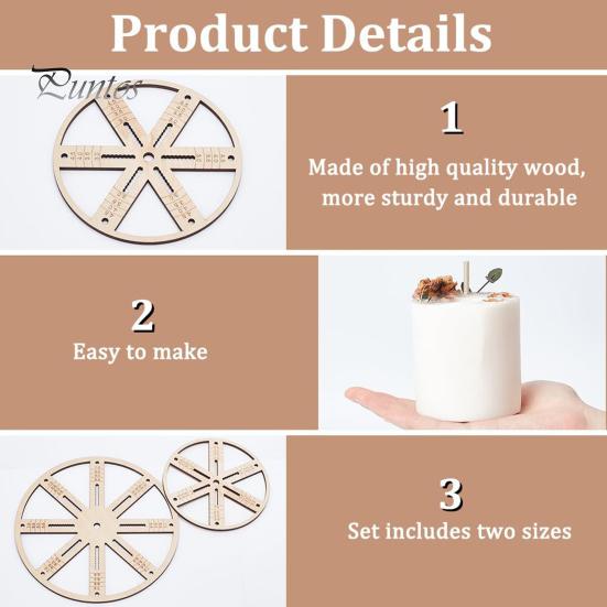 Candle Wick Centering Tool Wooden Flat Round Wick Stabilizer Candle Wicks Centering Holder for DIY Candle Making Cotton Wick