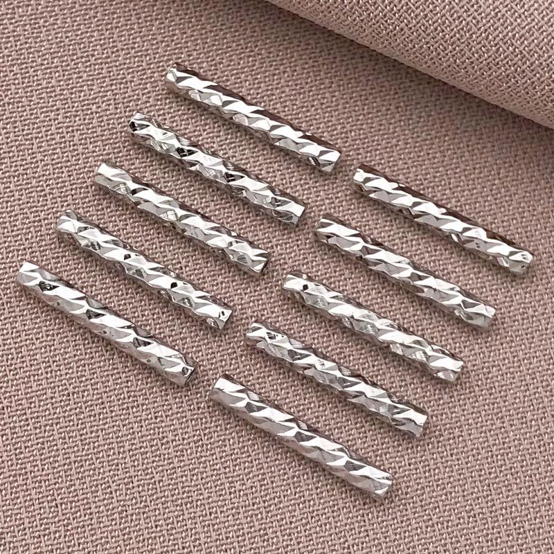 50pcs 18K Copper Plated True Golden Thick Silvery Platinum Batch Flower Connection Tube, DIY Bracelet Jewelry Making Accessories