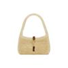 YSL Le 5 A 7 Gold Logo Hook Closure Wool Leather Mini Shoulder Tote Bag Women Handbags Natural-Beige 760375-GAAD-29587