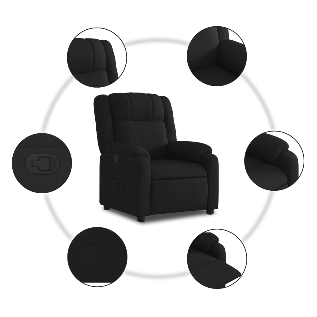 Relaxation Armchair Black Fabric