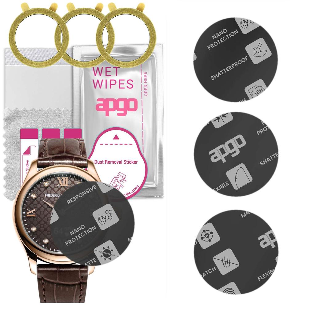 Sticlă de protecție hibridă 3x apgo MATTE compatibilă cu ceasurile Classics Gents Horological, nano-sticlă flexibilă, înlocuitor excelent pentru sticla securizată, rezistentă la zgârieturi.