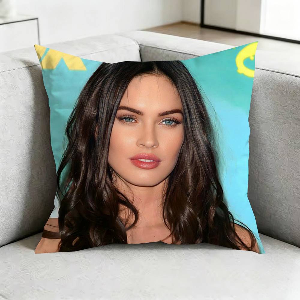 Megan FoxX Actor Model Square DoubleSided printed Pillow Case Bedroom Bedside Pillow Sofa Cushion Cover Gift