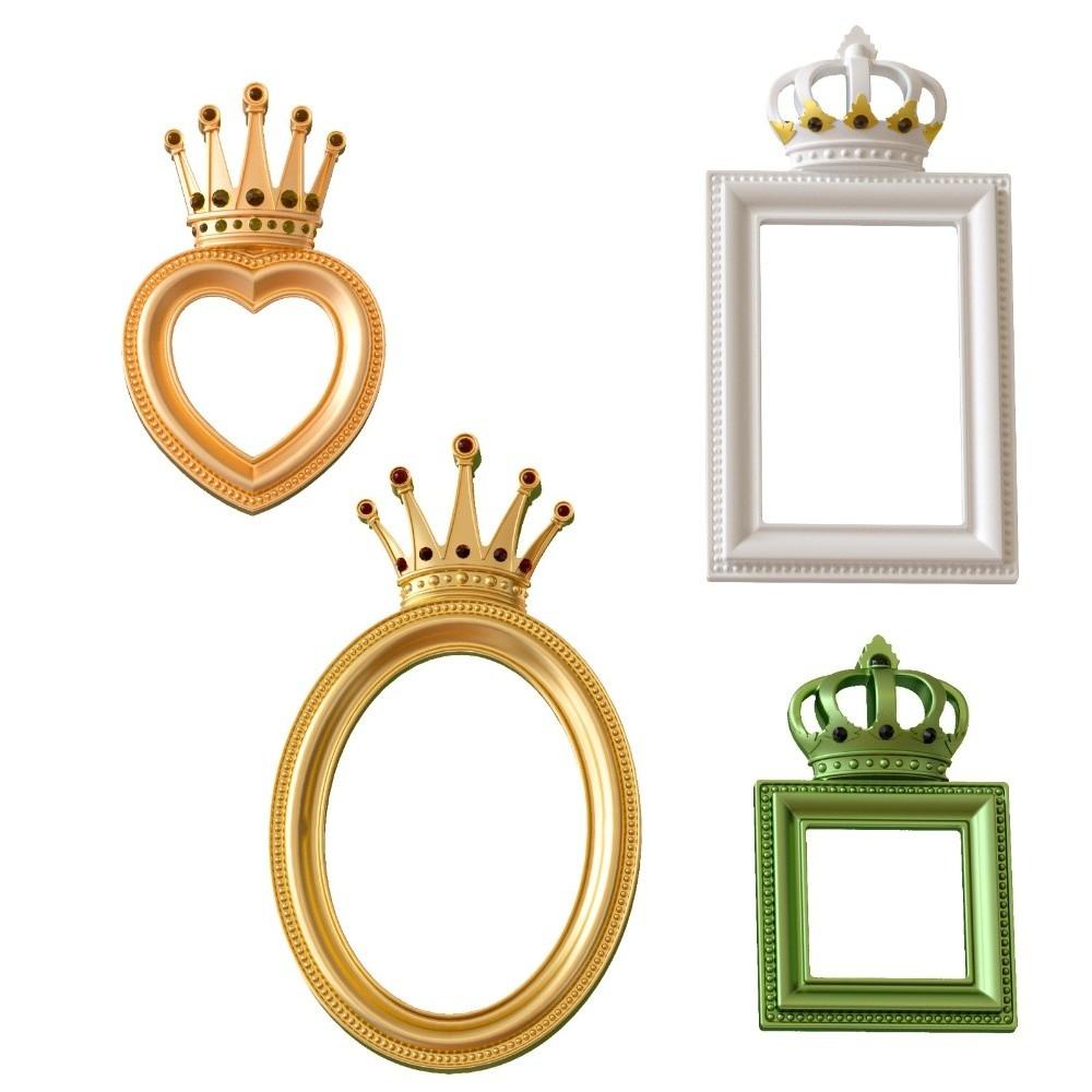 Non-Stick Photo Frame Silicone Mold Crown Design Epoxy Resin Mold Plaster Ornament Mold Home Decor