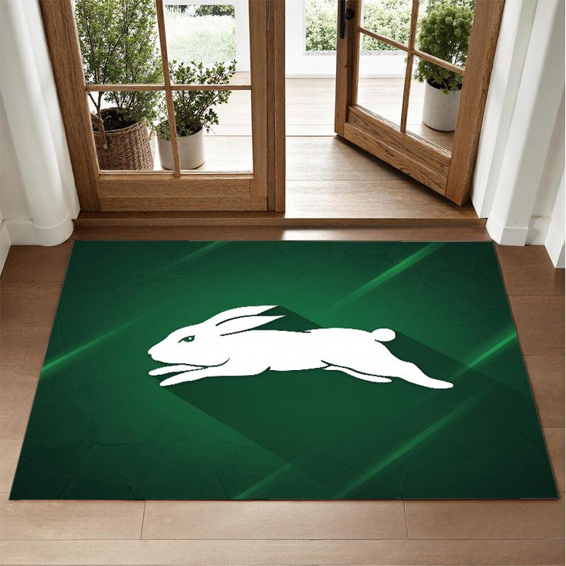 South Sydney Rabbitohs Design Crystal Velvet Rug Soft Decorative Mat for Bedroom Entrance