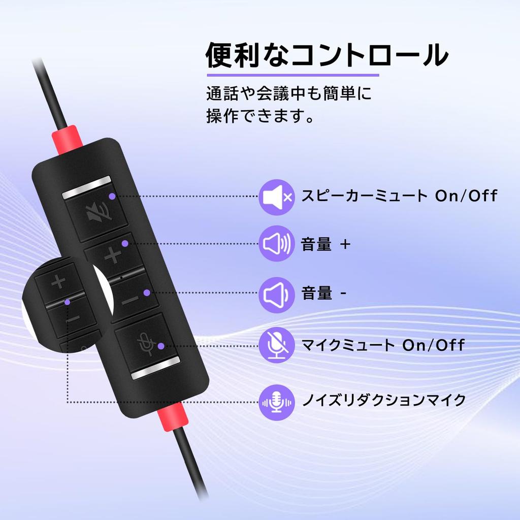 USB Headset with ENC Noise Dual Compatible with Mac PCs Cancellation, Microphones, High-Performance, USB-A,
