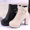 Ultra High Heel Damenstiefel Mode Lässige Stiefeletten Hochwertige Lederstiefel Klassischer Hoher Absatz Kurzer Stiefel Bottines Femmes