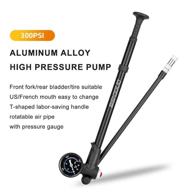 High Pressure Shock Pumps for Front Fork Rear Suspension 300PSI Air Pumps with Gauge Small Pumps Inflator for Road Bike