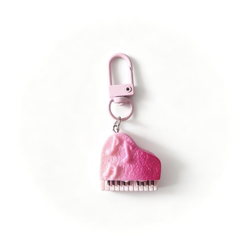 Mini Piano Keychain Gradient Color 3D Music Note Design Creative Bag Decor for Christmas Small Gift