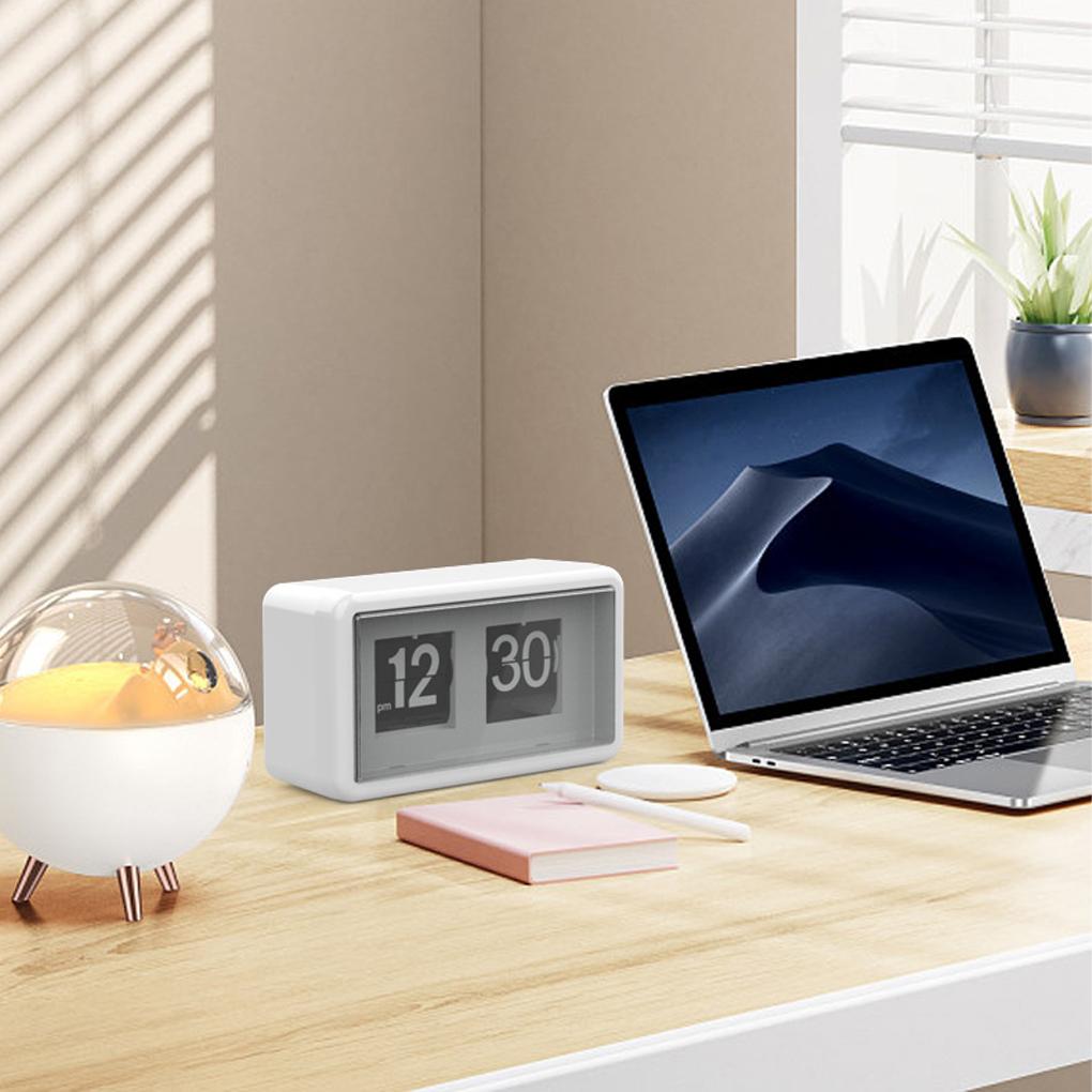 New Automatic Flip Clock Battery Operated Desk Clock Table File Down Wall Clock Non Ticking Silent Sweep For Home Hotel