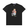DS087 Ralph Lauren Summer Men's and Women's 100% Cotton Polo Bear T-Shirt with Bicycle Bear Print & Signature