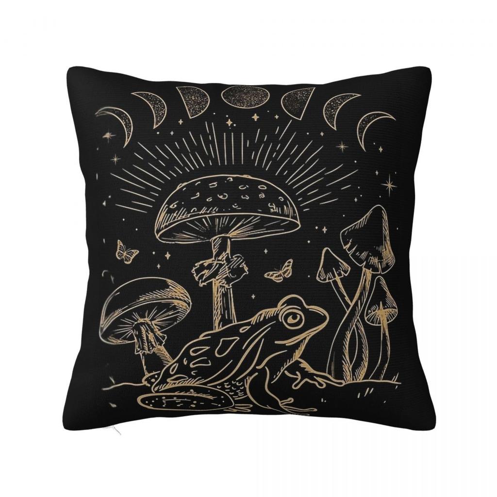 Cottagecore Aesthetic Frog Goblincore Grugne Fairycore Mushroom Pillow Covers Home Cushion Cover Cool Throw Pillow Case 4040