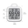 Space Saving Bathroom Digital Clock with Countdown Timer, Temperature and Moisture Readings for Kitchen, Gym Classroom