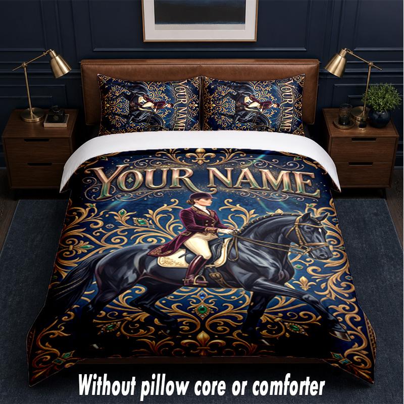 Fantasy Magic Theme Custom Text Or Name 3Pcs Bedding Set,1 Flat Sheet & 2 Pillowcases Personalized Home Bedding