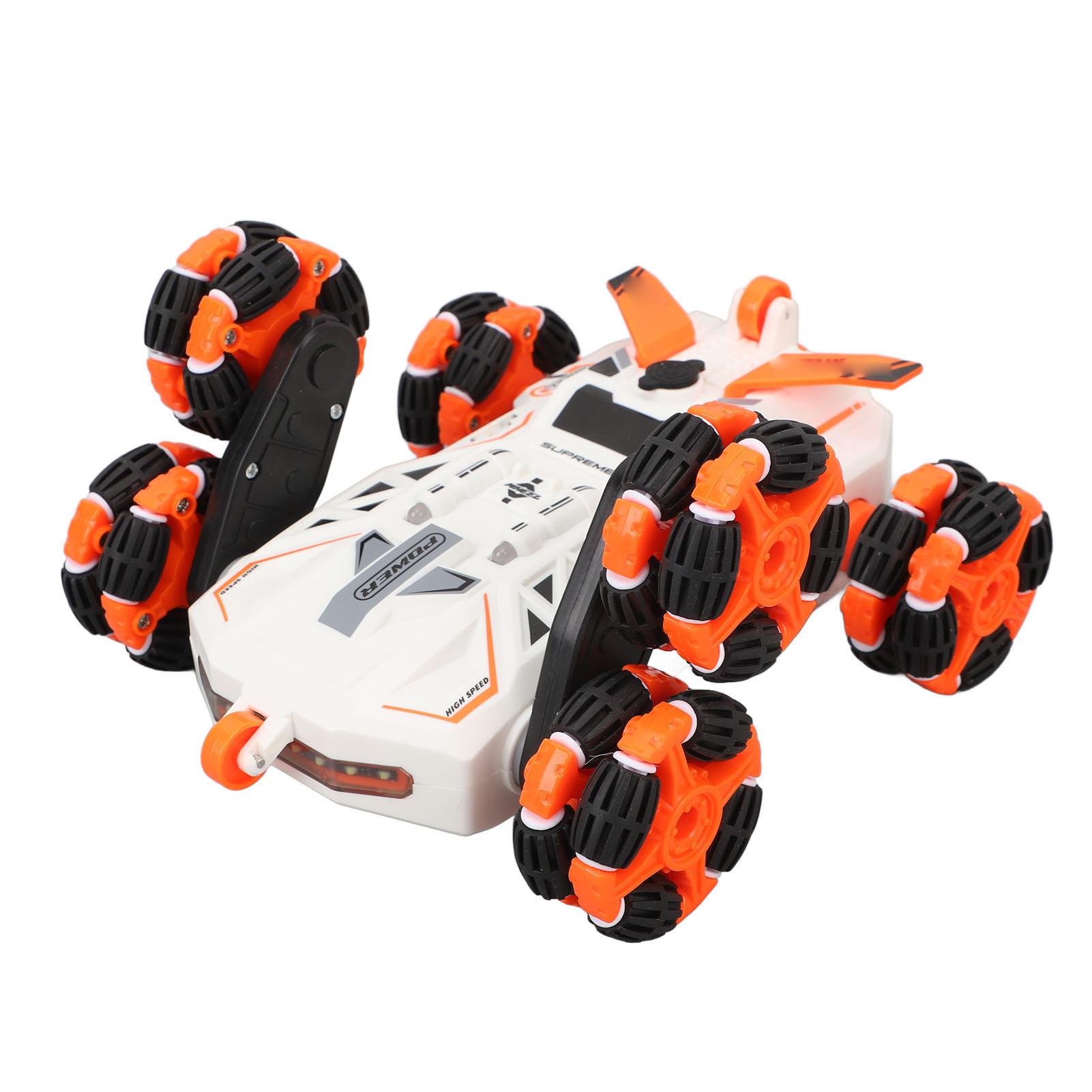 

6WD Drift Stunt RC Cars Двухсторонний Rc Stunt Off Road Car со светом и музыкой Спрей для детей Игрушечная машина оранжевый