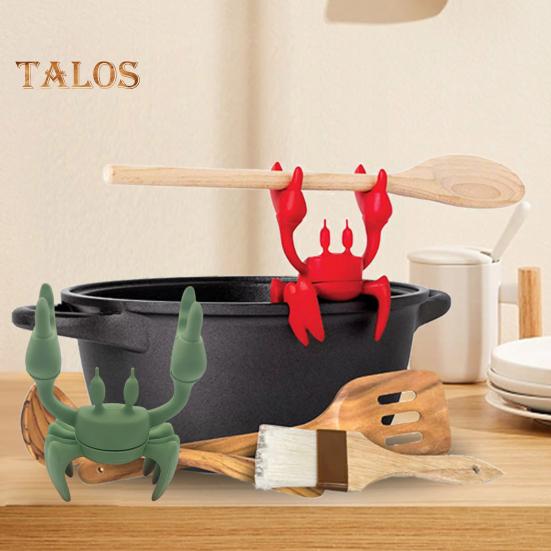 

2/3/5 шт. Подставка для столовых приборов из силикона в виде краба, термостойкий держатель для ложки, нескользящий термостойкий кухонный органайзер, забавный держатель для ложки в виде краба, силикон без содержания бисфенола А 2pcs