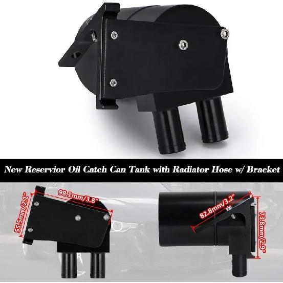 

Black Reservior Oil Catch Can Reservoir Tank Kit with Silicone Radiator Hose for BMW N20 / N26 OCC-1032-BK