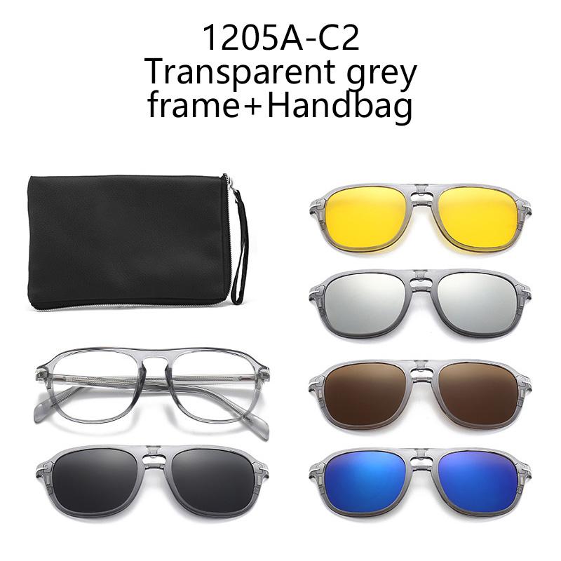 TR90 Magnetic Clip On Sunglasses Retro Snap On Frame With Lens For Nearsightedness Glasses Stylish Accessory