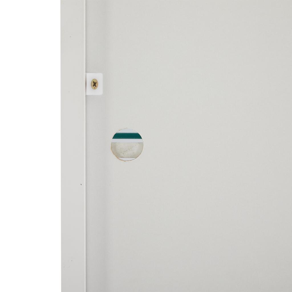 Vit högglansig montr, glasmontr, fristående montr med LED-belysning, vertikal med 3 lådor, 60*35*180cm