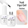 Monja Nail Art Transparent Reinforcing Gel with No-Wipe Tempered Top Coat for Salon Crystal-Plated Nails