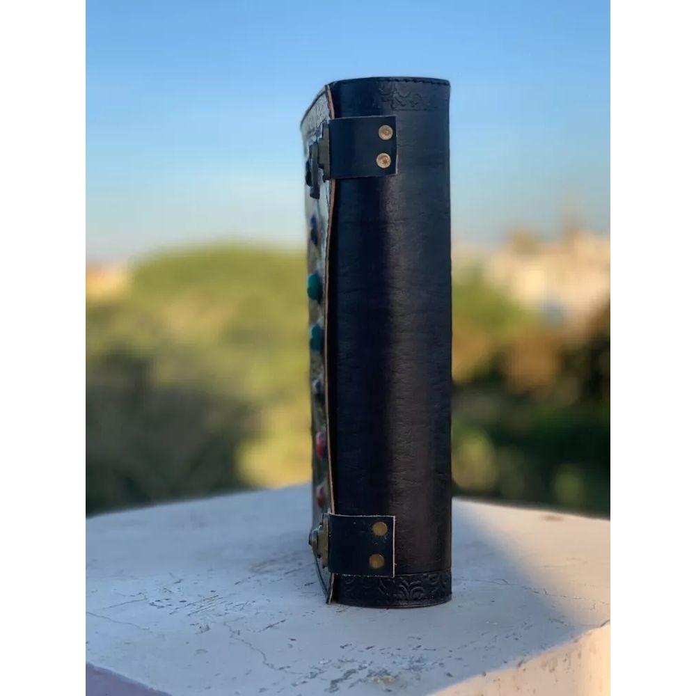 Extra Large 620 Page Embossed Seven Stone Leather Journal Unlined Notebook