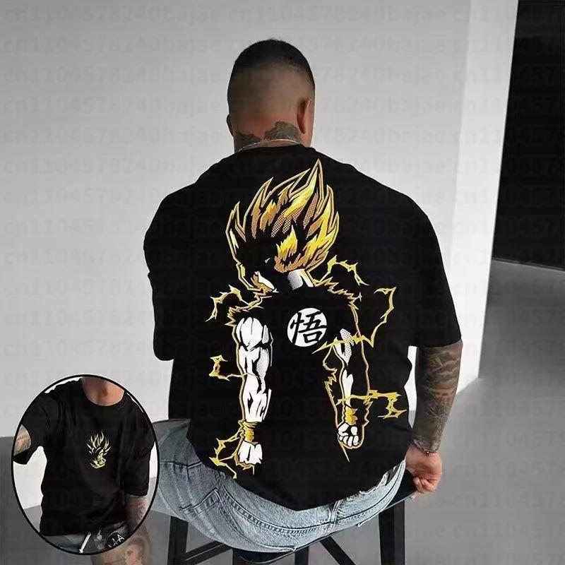 Saiyan Son Goku Anime Dragon Ball Harajuku Men Summer T-shirt 2026 Oversized Retro Street Women Casual Loose Short Sleeve Unisex