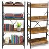 Metal Wooden Screwed Shelf for Books, Toys, Shoes, Black Brown Loft