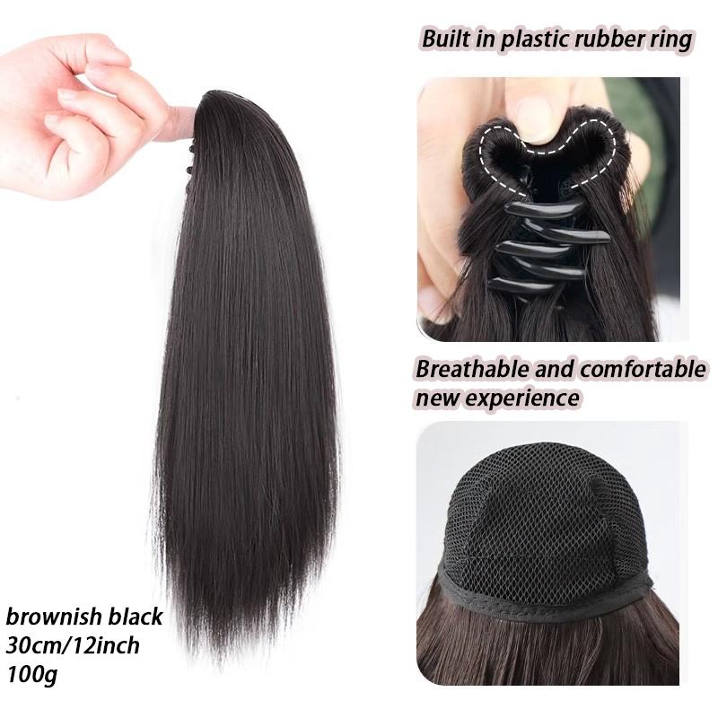 

Заколка для парика для девочек с прямым хвостом Маленькая заколка с высоким хвостом естественная и удобная