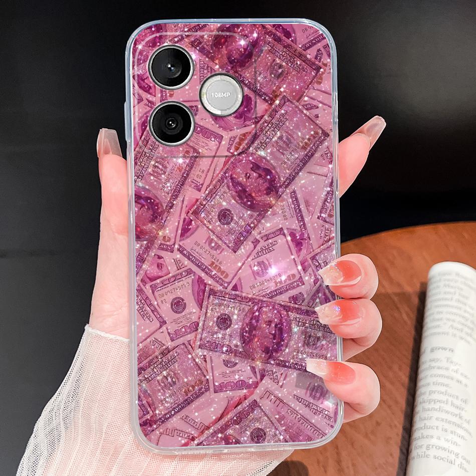 Phone Case For Honor 600 Lite 500 Smart 5G Cute Fish Bubble Phone Cover Soft Transparent Silicone Anti Slip Lightweight Funda