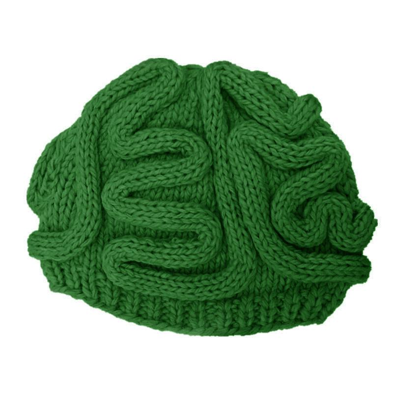 Cappello a Forma di Cervello Horror Lavorato a Maglia a Mano BomHCS - Accessorio per Costume di Halloween