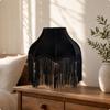 Fringes Lampshade Flared Textile Textured Tassel Lamp Shade for Bedroom, Hotel