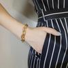 Damen Handarmbänder Edelstahl Runde Rolo-Kette Armband Stahlfarbe Mode Hip Hop Armband Schmuck
