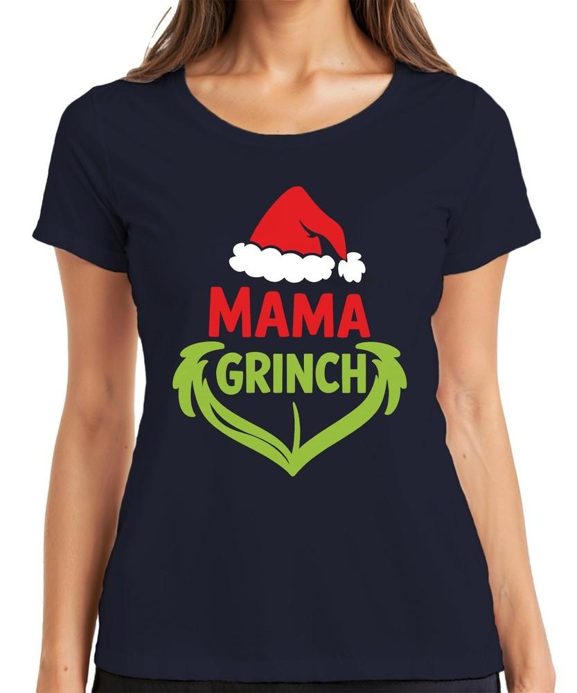 Mama Grinch Christmas Gift Hat Green Heart Family Funny Unisexs Tshirt S
