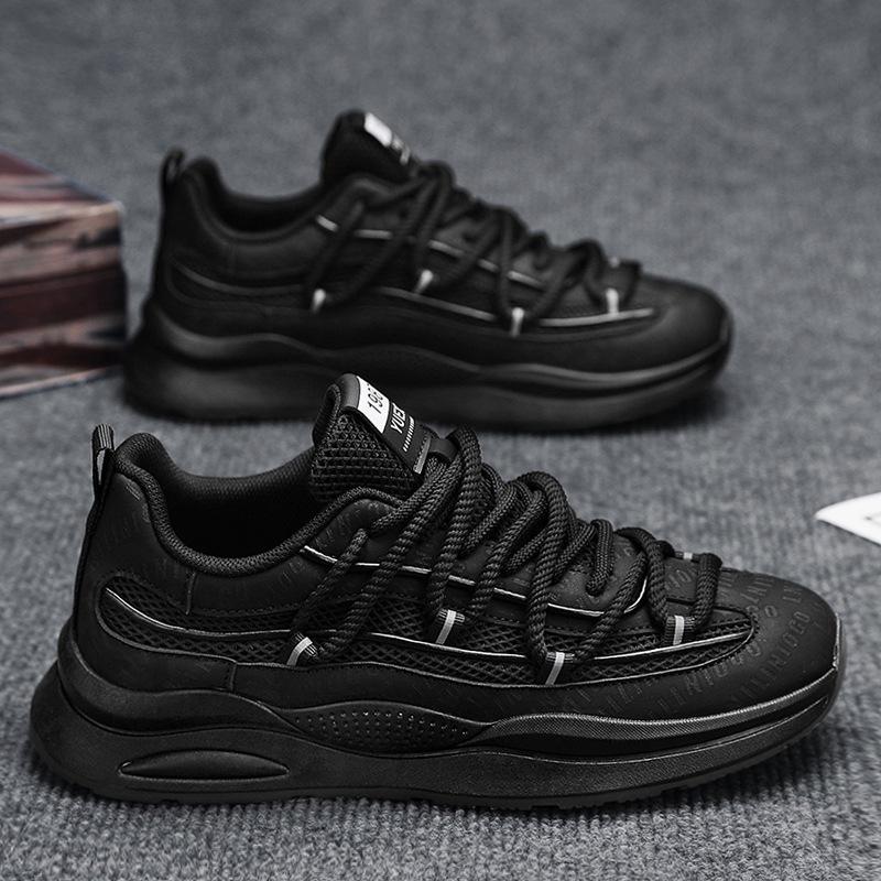 

Мужские сетчатые кроссовки лето 2024 новая мужская обувь модные кроссовки для папы дышащая трендовая обувь студенческие толстая подошва увеличивают 39