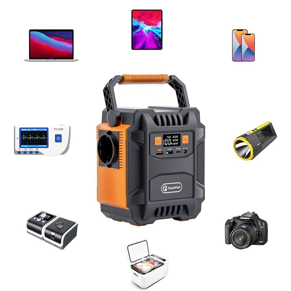 Flashfish A201 172WH 200W 220V Power Station + TSP 18V 100W Foldable Solar Panel Emergency Energy Kit With DC/USB Output