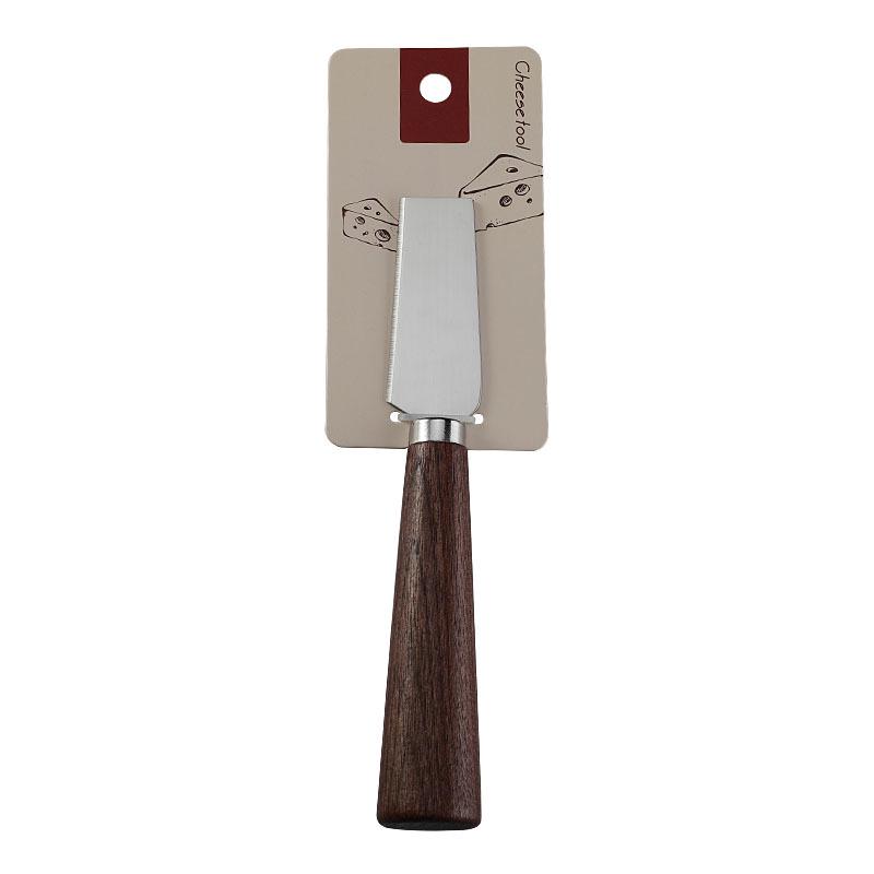 Walnut Handle Stainless Steel Cheese Knife, Fork, and Butter Spreader Set