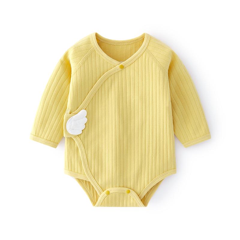 Pure Cotton Long Sleeve Newborn Baby Romper with Wings