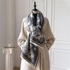 Winter Cashmere Scarf for Women Luxury Warm Shawl Floral Print Windproof Cape Pashmina Handerchief Designer Female Scarf