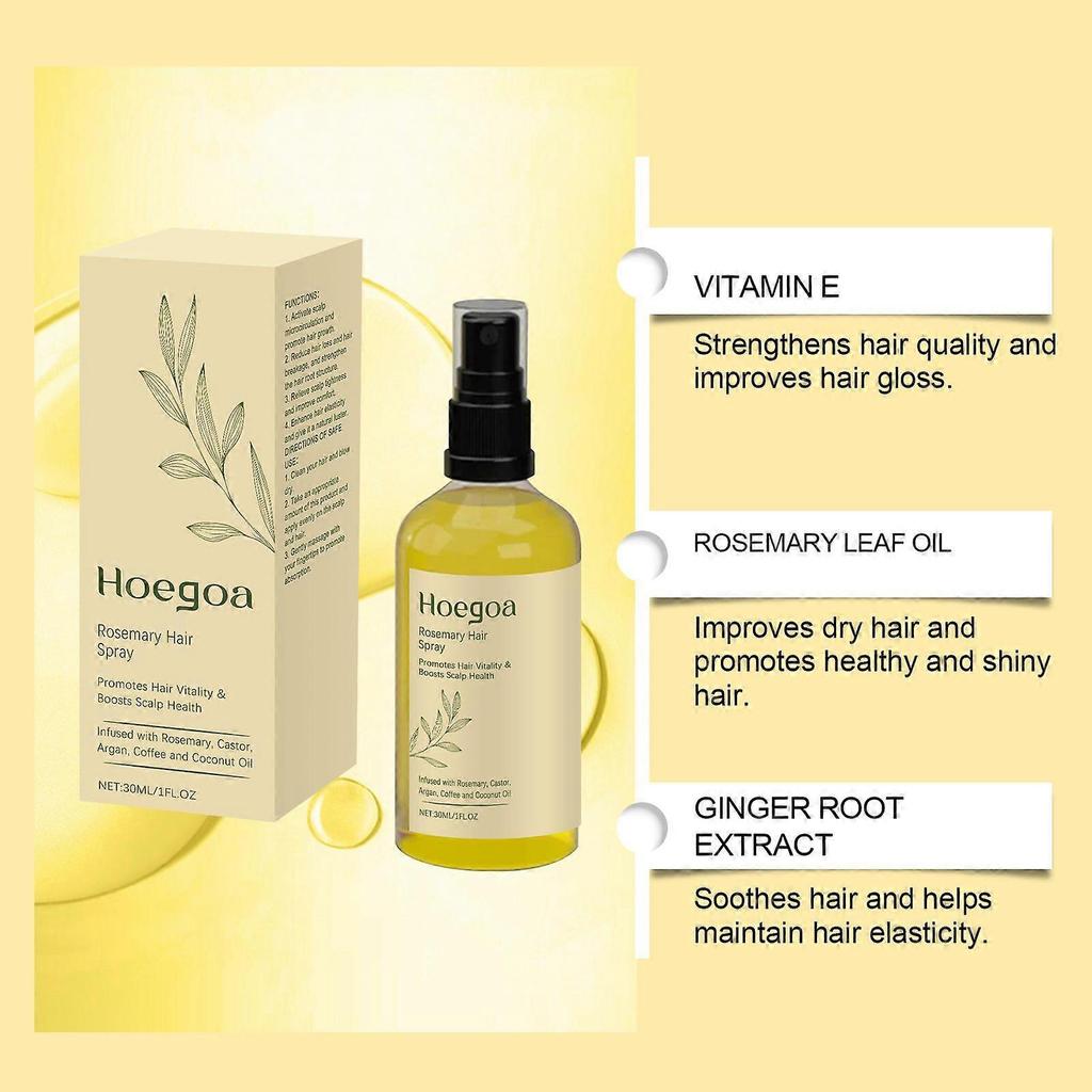 Limited time!!Hoegoa Rosemary Hair Care Spray Nourishing Moisturizing Gentle Care Scalp Strong Silky Hair Care Spray