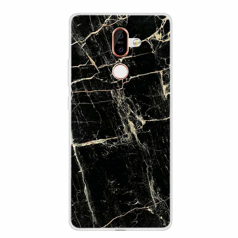 För Nokia 7 Plus Fodral Marmor Mjuk Silikon Baksida Telefonfodral Modefodral Coque Nokia7 Plus Stötsäkert Fundas