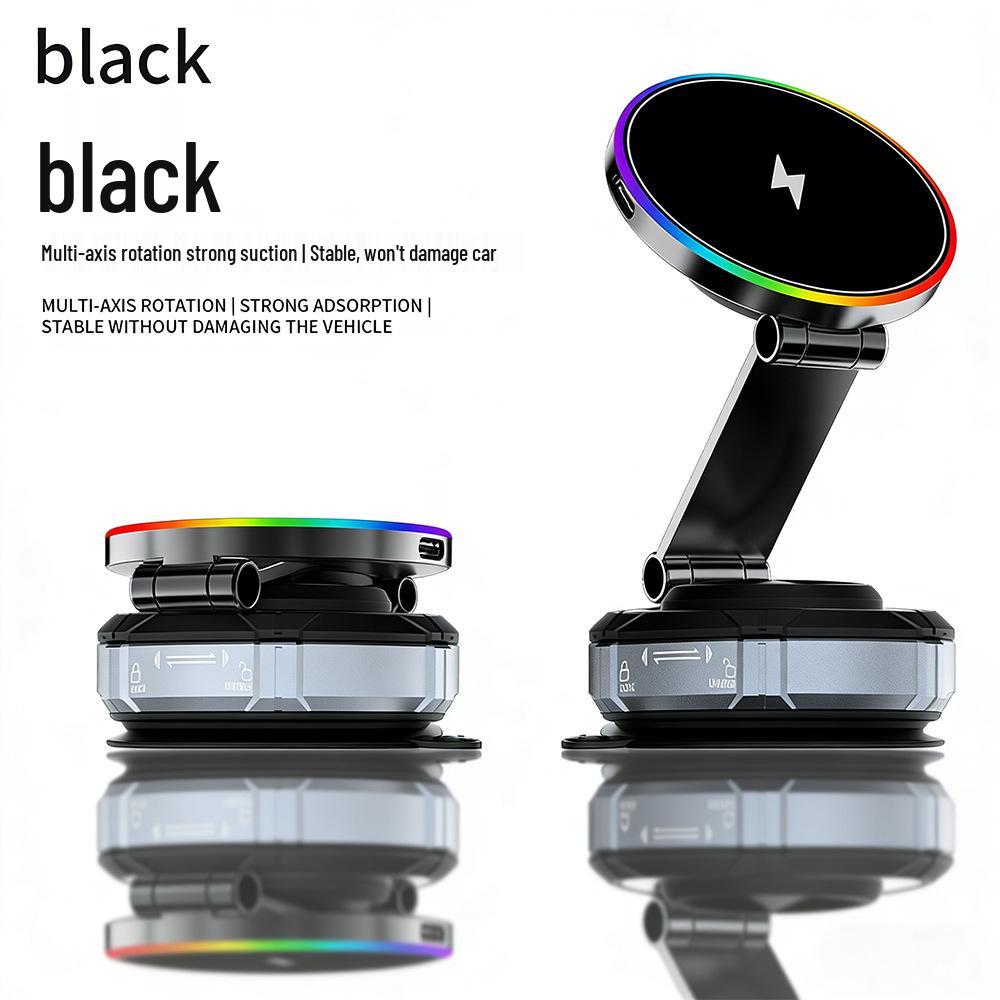 Magnetic Wireless Car Charger & Phone Holder with Vacuum Suction