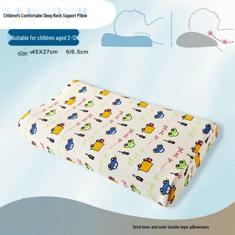 Children's Cartoon Latex Pillow: Student Nap Pillow with Core for Baby Neck Protection.
