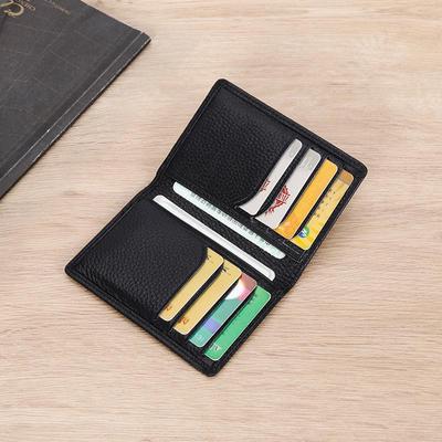Porta carte RFID in vera pelle personalizzato da uomo - Pelle bovina grana litchi 8106