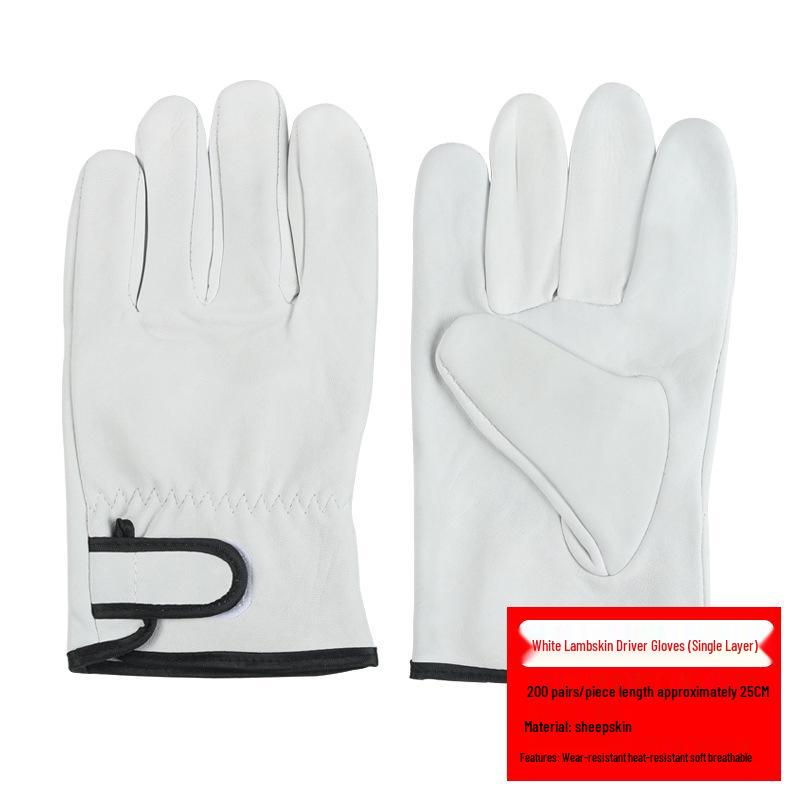 Sheepskin Welder's Gloves: Heat-Insulating, Wear-Resistant, Thickened, Durable, Protective, Double-Layer Welding Gloves with Free Shipping.