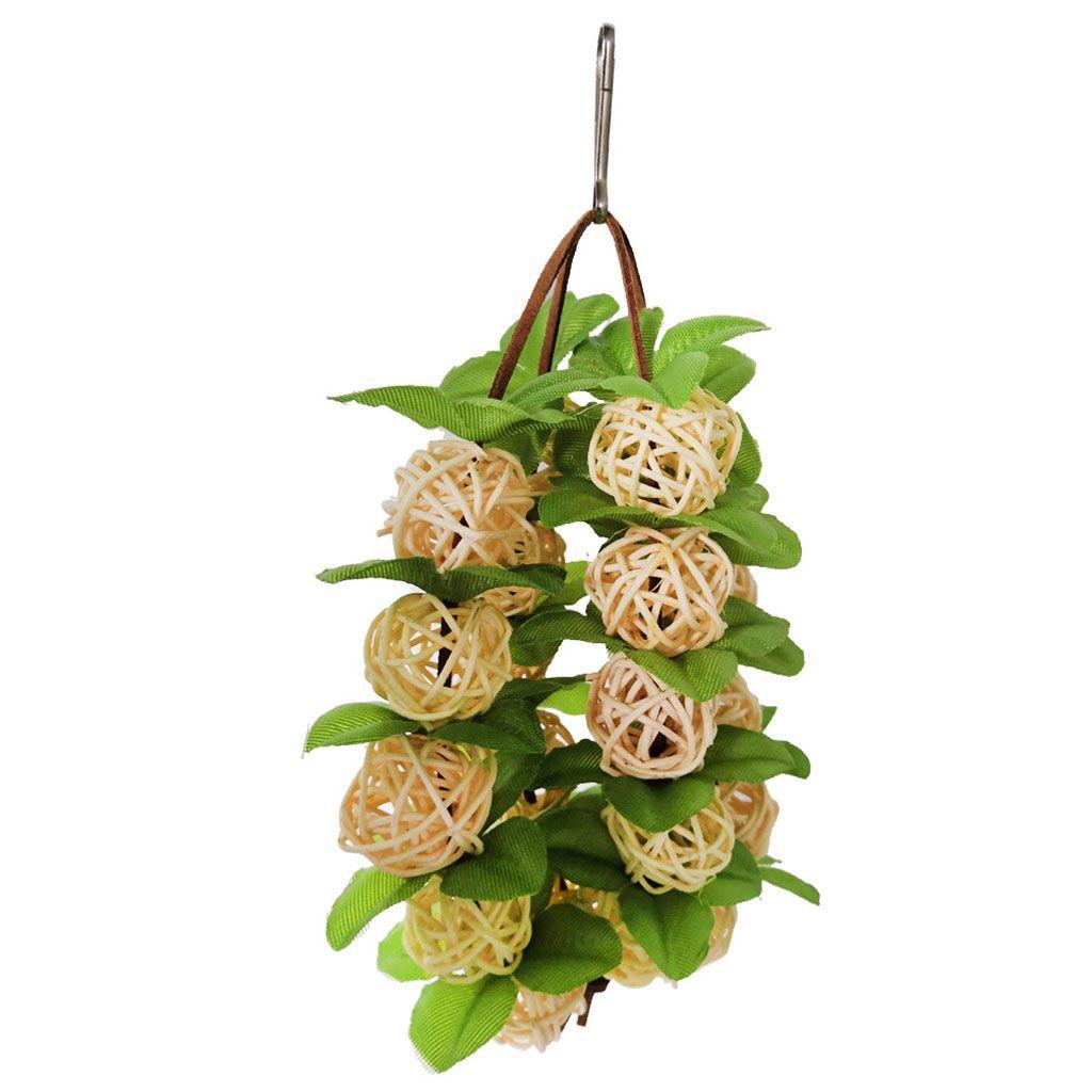 

1Pcs Rattan Ball Parrots Interactive Toys Wooden Cockatiel Parrot Molars Toys Bird Cage Accessories жёлтый