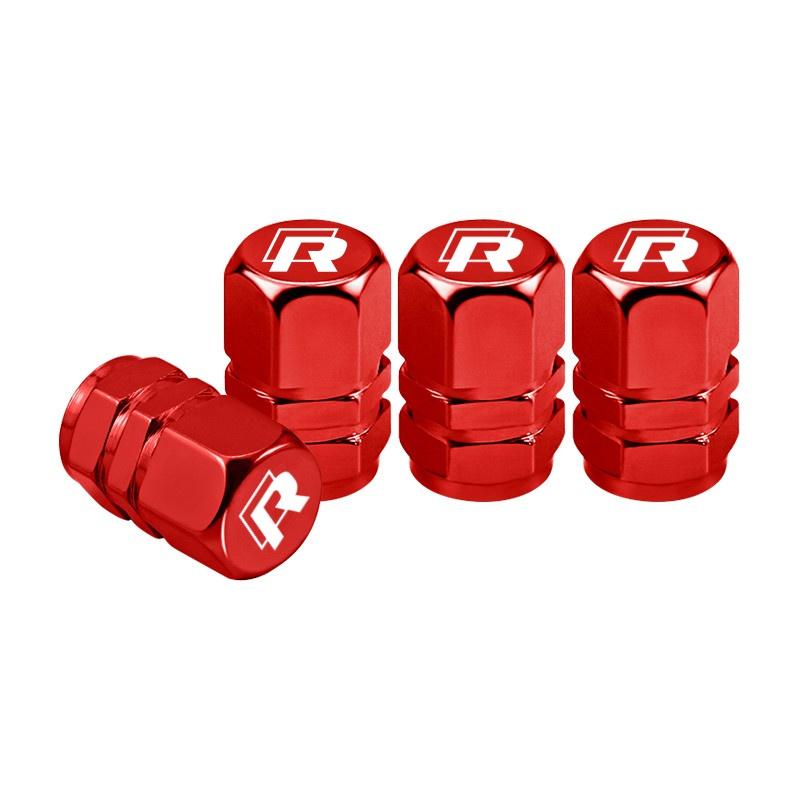 

New New 4PCS Aluminum Alloy Car Tire Valve Covers For Volkswagen Golf R Rline Tiguan Touareg Polo GTI CC Passat Auto Access