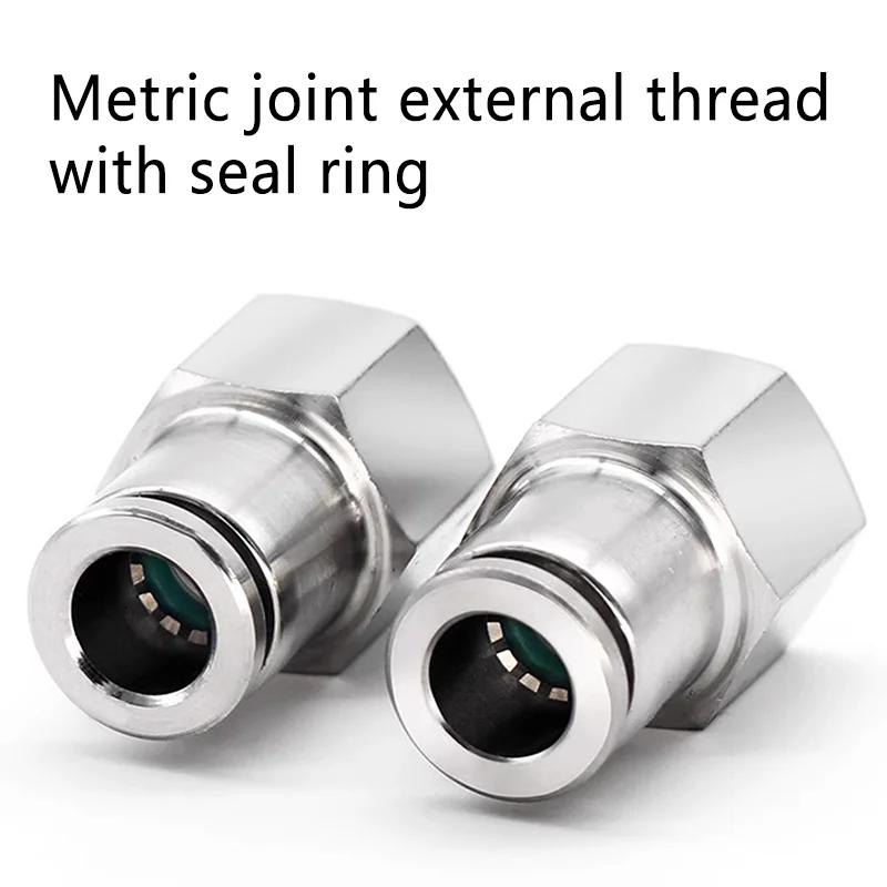 Pneumatic Connector 304 Stainless Steel PCF 1/8” 1/4” 3/8” 1/2” BSP Internal Thread Pneumatic Hose Air Pipe Quick Fitting