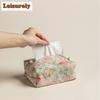 Brocade Flowers Tissue Box Zen Tissue Rangement Paper Container Dispenser Case Wet Wipes Case Paper Drawer Room Napkin Storage