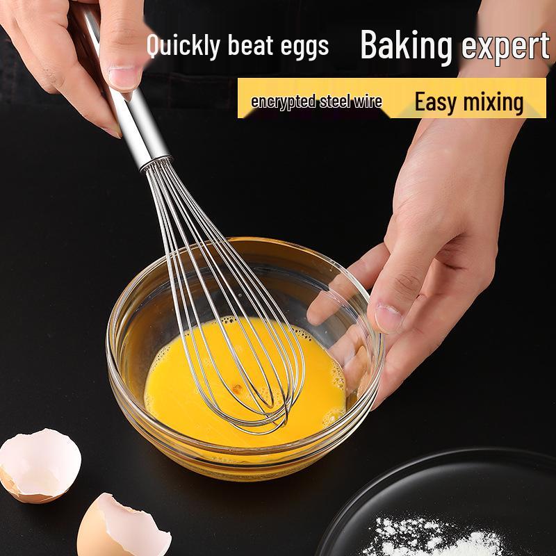 Island Qi Stainless Steel Egg Whisk - Modern, Simple Baking Utensil for Mixing Egg and Cream