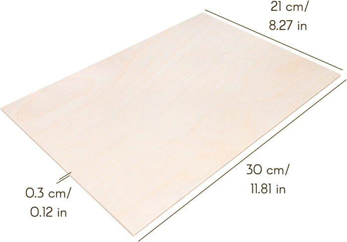 Contreplaqué en Bois Brut - Creative Deco - A4 - 25 Panneaux - 300 x 210 mm - Artisanal