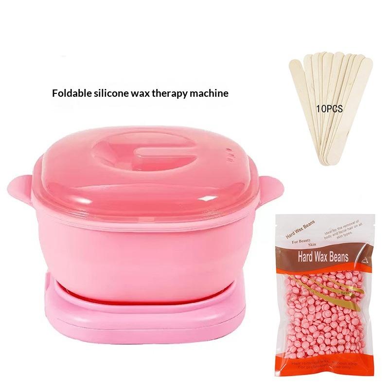Scaldacera Pieghevole Macchina per Depilazione a Cera Scaldacera in Silicone Portatile 400 ml Epilatore per Corpo Spa Pentolino per Cera Paraffinica per Viaggio
